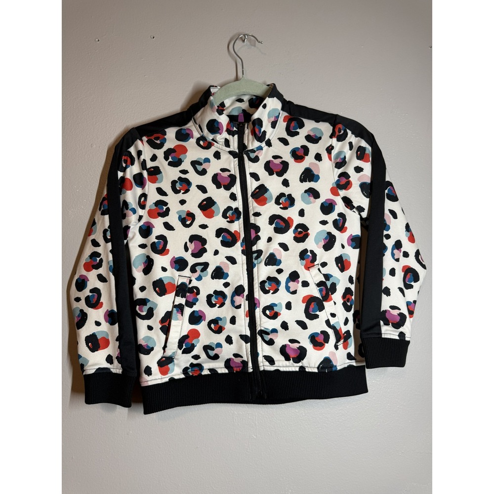 Hanna Andersson Girls' Full-Zip Track Jacket– Leopard Print (Size 6-7)